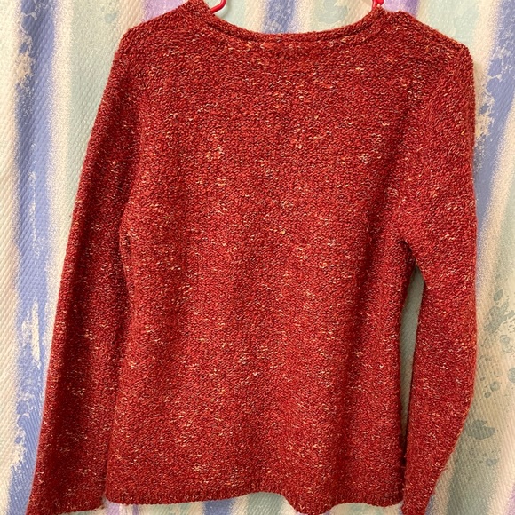 Charter club red speckled sweater petite medium - Picture 6 of 6